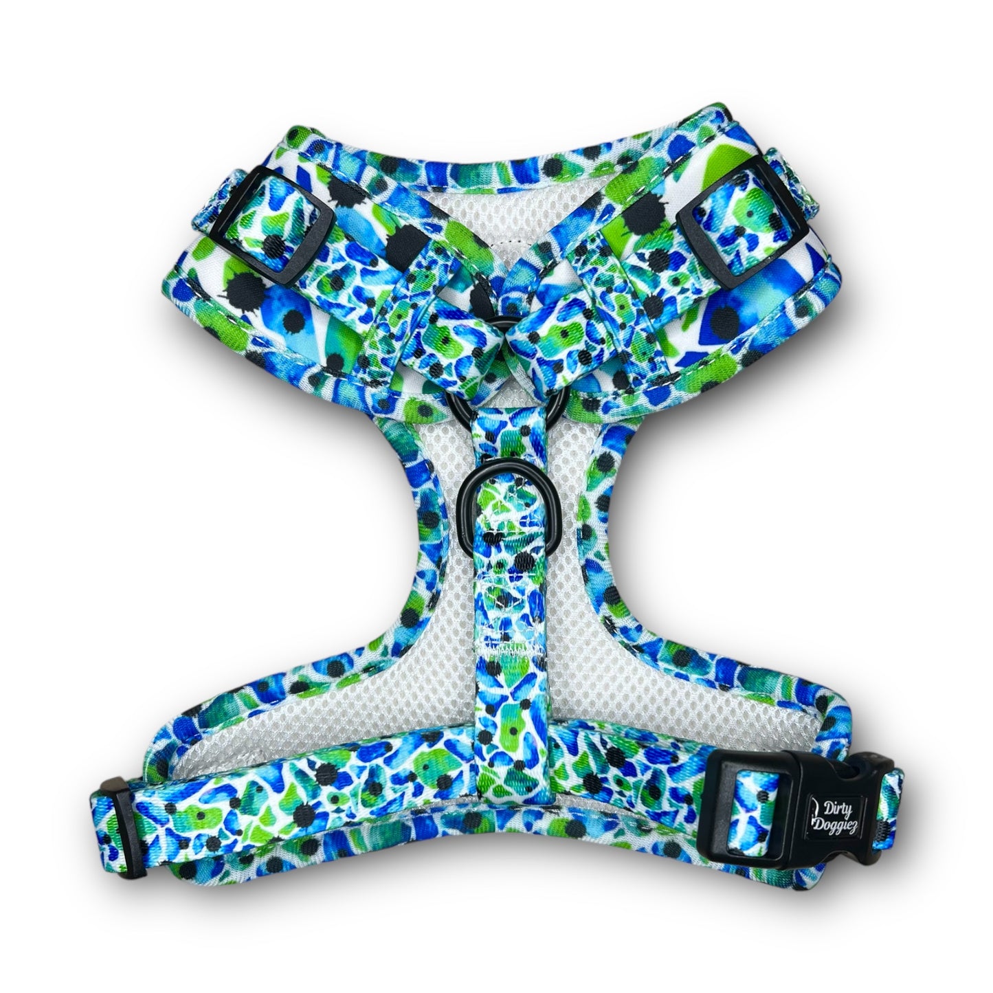 Scattered Green: Adjustable Dog Harness