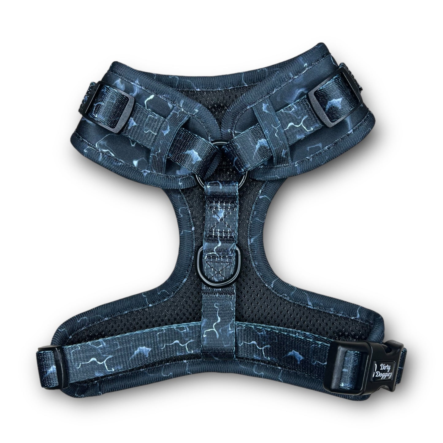 Black Marble: Adjustable Dog Harness