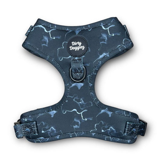 Black Marble: Adjustable Dog Harness