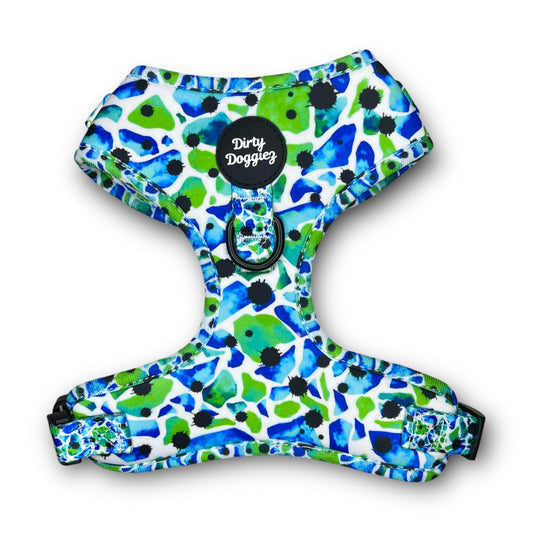 Scattered Green: Adjustable Dog Harness